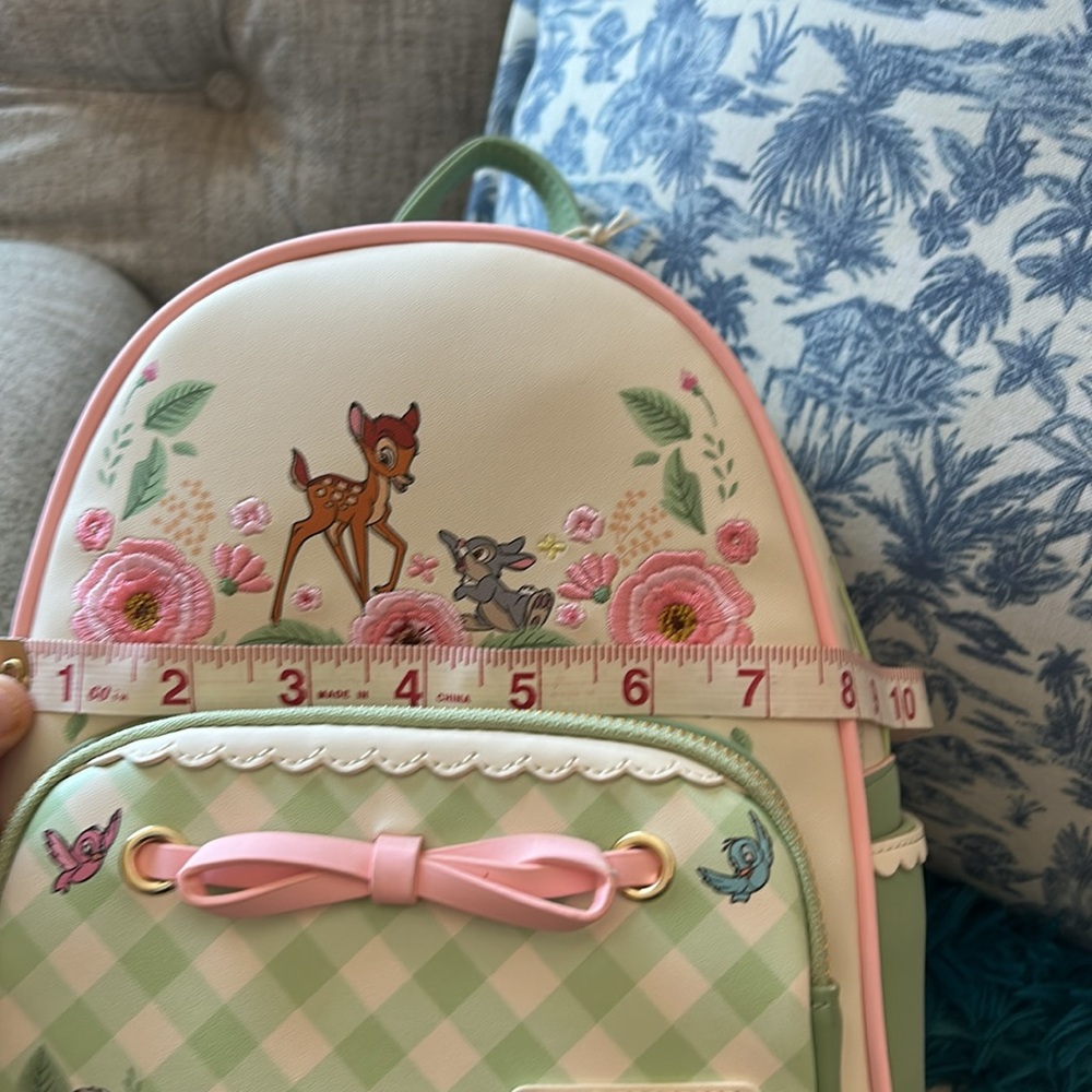 Loungefly Bambi and Thumper- Green and Pink Floral backpack - Picture 13 of 14
